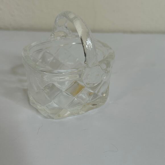 Vintage Midwest Importers Glass Mini Braided Design Basket Toothpick Holder - Picture 8 of 8